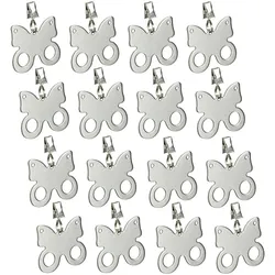 Relaxdays Tischdeckenbeschwerer, 16er Set, Schmetterling, Gewicht für Tischdecke, Gardinenbeschwerer, Edelstahl, silber