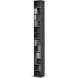 [en.casa] Tynset CD-Regal 20 x 20 x 175 cm Dunkelgrau