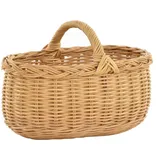 Krines Home Flechtkorb Autokorb Einkaufskorb Natur Rattan Trage Auto Korb mit Henkel, Trage-Korb leicht und stabil gelb