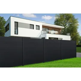 Floraworld Steckzaun-System 179 x 15 cm Anthrazit/Aluminium