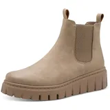 Marco Tozzi Damen Chelsea Boots zum Schlupfen Plateau, Braun Taupe für beige, Größe 39 EU