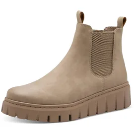 Marco Tozzi Damen Chelsea Boots zum Schlupfen Plateau, Braun Taupe für beige, Größe 39 EU