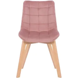 CLP Esszimmerstuhl Passaic Samt pink 2er Set