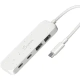 j5create Umweltfreundlicher USB-C-zu-Hub Typ C - USB 3.2 - 4 - Weiß