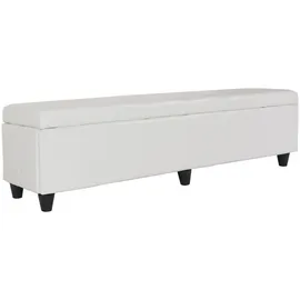 berlinlodge Aufbewahrungs-Truhe Lars XXL HxBxT 45x180x45cm Stoff/Textil Grau Sitzbank Bank