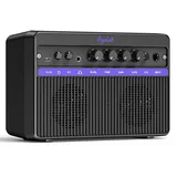 8W*2 Mini Gitarrenverstärker, tragbarer Gitarre Verstärker mit Zwei Lautsprechern, Clean/Overdrive-Ton, Kopfhörerbuchse, wiederaufladbarer Bluetooth-Elektro-Gitarrenverstärker für Übung & Zuhause