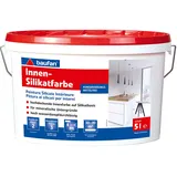 Baufan Innen-Silikatfarbe 5 l Weiß Innen-Wandfarbe waschbeständige Innenfarbe
