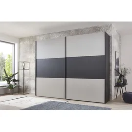 Wiemann Schwebetürenschrank Korfu 296,3 x 236 x 67 cm Grau/Schwarz