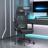 VidaXL Gaming Desk mit Massage & Fußstütze Stoff schwarz