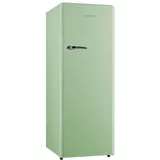 Schoepf – RKS245SG Vollraum-Kühlschrank 145,6 cm – Retro Design – 238 L – LED-Beleuchtung – Höhenverst. Füße – 40 dB – Grün – Freistehend – Vintage Look - Getränkekühlschrank, Standardkühlschrank