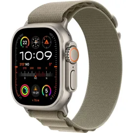 Apple Watch Ultra 2 GPS + Cellular 49 mm Titangehäuse natur, Alpine Loop olive L