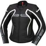 IXS RS-600 1.0 Damen Motorrad Lederjacke Schwarz/Weiß 44