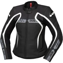 IXS RS-600 1.0 Damen Motorrad Lederjacke Schwarz/Weiß 44