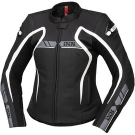 IXS RS-600 1.0 Damen Motorrad Lederjacke Schwarz/Weiß 44