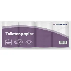 Inoverse Toilettenpapier 256 Rollen, Klopapier 3-lagig, 150 Blätter pro Rolle Wc papier
