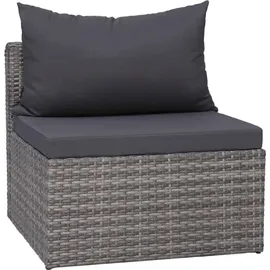 vidaXL Polyrattan Lounge-Set grau inkl. Auflagen 44158