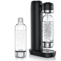 Arendo Wassersprudler Soda Maker schwarz + 2x 1000 ml Flaschen