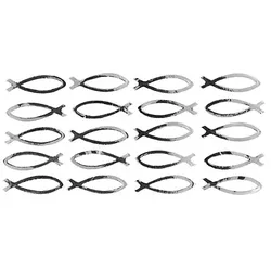 Papier-Accessoires "Fische", silber, 20 Stück