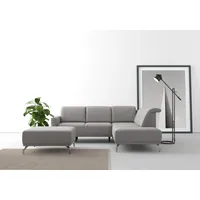 Ecksofa SIT & MORE "Bailando L-Form", grau, B:249cm H:84cm T:205cm, Sofas, wahlweise mit Kopfteilverstellung und Vorziehsitz, motorisch