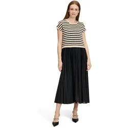 Druckkleid VERA MONT "Vera Mont Casual-Kleid zweiteilig", Damen, Gr. 44, Normalgrößen, schwarz (patch schwarz, nature), Jersey, Strick, Obermaterial: 100% Polyester., casual, figurumspielend lang, Rundhals, ohne Ärmel, Kleider, Materialmix