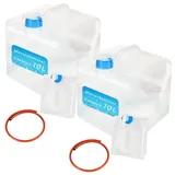 bssmmai 2 Stück Wasserkanister, Wasserkanister 10l Faltbar mit Hahn und Auslaufrohr, Faltkanister, Trinkwasserkanister, Wasserkanister Camping, Kanister Mit Zapfhahn, WasserbehäLter, Wassertank
