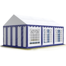 TOOLPORT Partyzelt 3 x 6 m inkl. Seitenteile blau/weiß (6147)