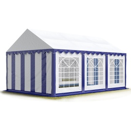 TOOLPORT Partyzelt 3 x 6 m inkl. Seitenteile blau/weiß (6147)
