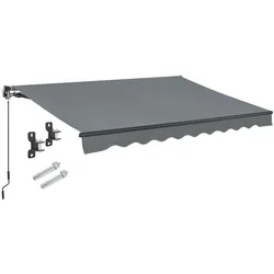 Gelenkarmmarkise mit Kurbel - Grau