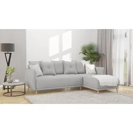 s-style möbel ECKSOFA Chroma Silber Luxusmicrofaser