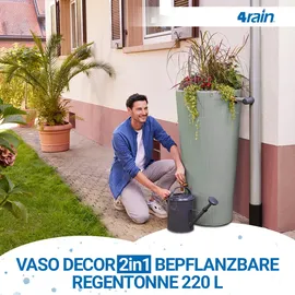 4rain Regenspeicher Vaso 2 in 1 Decor 220 l agave