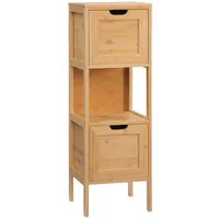 Kleankin Badezimmerschrank mit Kippschutz natur 30L x 30B x