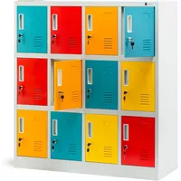 Jan Nowak Schließfachschrank Werfachschrank Fächerschrank Umkleideschrank mit 12 Fächern Metall Pulverbeschichtung 120 x x 45 cm (Mehrfarbig)