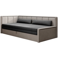 MOEBLO Schlafsofa FULO, Sofa mit Bettfunktion Couch für Wohnzimmer Polstersofa Wohnlandschaft, mit Schlaffunktion und Bettkasten, - (BxHxT): 214x77x82 cm grau