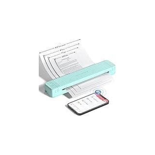 ASprink Mobiler Drucker A4 für Unterwegs, Tragbarer Drucker Thermodrucker A4 P831 für US Letter/A4/B5/A5, Drucker Klein Kompakt für Normalpapier/Thermopapier mit 1 P831 Use Ribbon - Grün