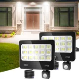 ANNIFUNLY LED Strahler mit Bewegungsmelder Außen 2 Stück, 50W 5000LM Superhell Außenstrahler 6500K Kaltweiß LED Fluter Aussenleuchte IP66 Wasserdicht Scheinwerfer für Garage Garten Innenhöfe
