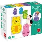 JUMBO Spiele Magnetisches Holzpuzzle Tiere 55234