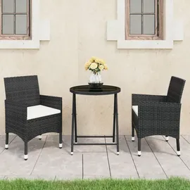 vidaXL Bistroset 3-tlg. Schwarz