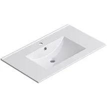 doporro - Waschbecken Einbauwaschbecken 81x47x18cm Weiß Aus Keramik Inkl. Nano-beschichtung Rechteckig Brüssel912