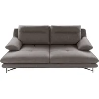 Calia Italia 2,5-Sitzer CALIA ITALIA "Cezanne, elegant und bequem, aufwendige Detailverarbeitung", grau (34 tortora), B:195cm H:90cm T:109cm, Sofas, im Strukturbezug, wahlweise mit Sitztiefenverstellung