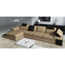 JVmoebel Design Ledersofa Sofa Couch Polster Wohnlandschaft Eck Garnitur Textil Tachau B