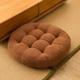 Surwin Stuhlkissen Rund 42cm 55cm, Sitzkissen Rund Bequemes Bodenkissen, Sitzkissen Boden gartenmöbel-Kissen, für Indoor und Outdoor (42cn,Braun)