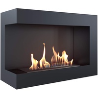 Kratki Wandkamin Bioethanol Delta 600 TÜV Links | Schwarz