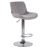 CLP Barhocker Lentini Samt grau/chrom