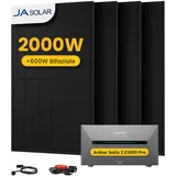 Anker SOLIX Solarbank 2 E1600 Pro All-in-One Speicher für Balkonkraftwerk, mit 4 x 500W JA Solar Bifaziale Solarmodule,by Powerness (dealclub)