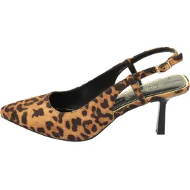 Buffalo High-Heel-Pumps BUFFALO "Buffalo Sling Back- Vegan Suede", Damen, Gr. 41, braun leo, schwarz, Kunstfaser, unifarben, Schuhe