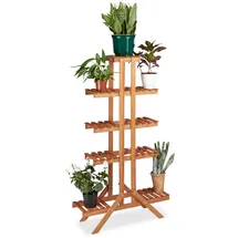 Relaxdays Blumentreppe 142,5 x 83 x 28,5 cm Hellbraun