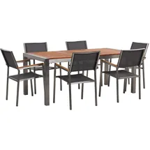 Beliani Gartenmöbel Set 6-tlg. Grau