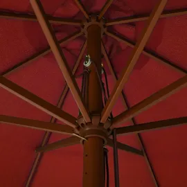 vidaXL Sonnenschirm mit Holzmast Ø 330 cm Terrakotta