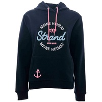 Zwillingsherz Sweatshirt, mit neonfarbenen Kordeln und aufgesticktem "Strand"-Schriftzug Zwillingsherz navy