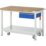 Rau Werkbank mit absenkbarem Fahrgestell Modell 8001 B 1250 x T 700 x H 880mm